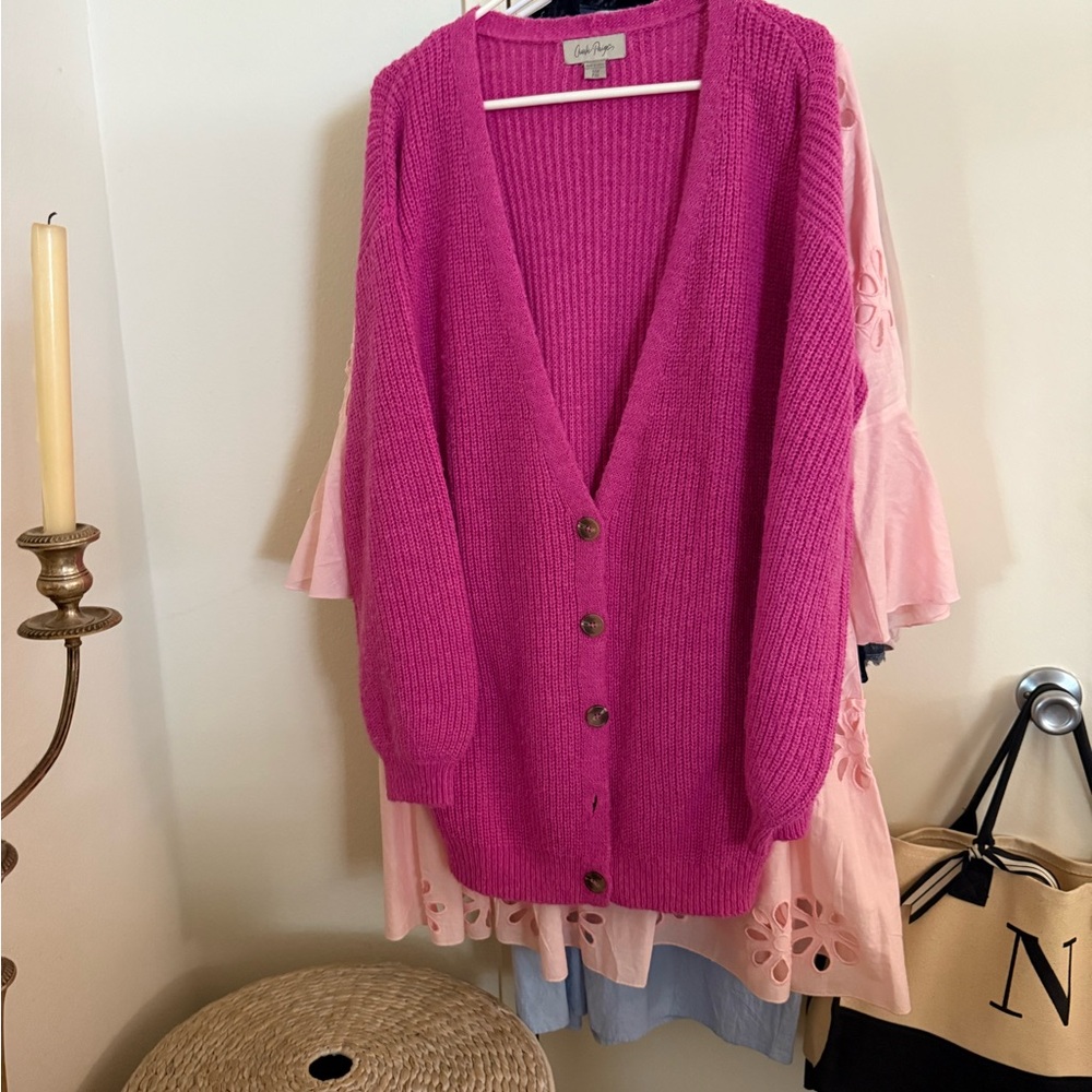 Coldwater Creek Pink Knit Cardigan Sweater